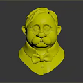 Cartoon Man Character With Brown Hair Glasses Mustache And Red Bow Tie