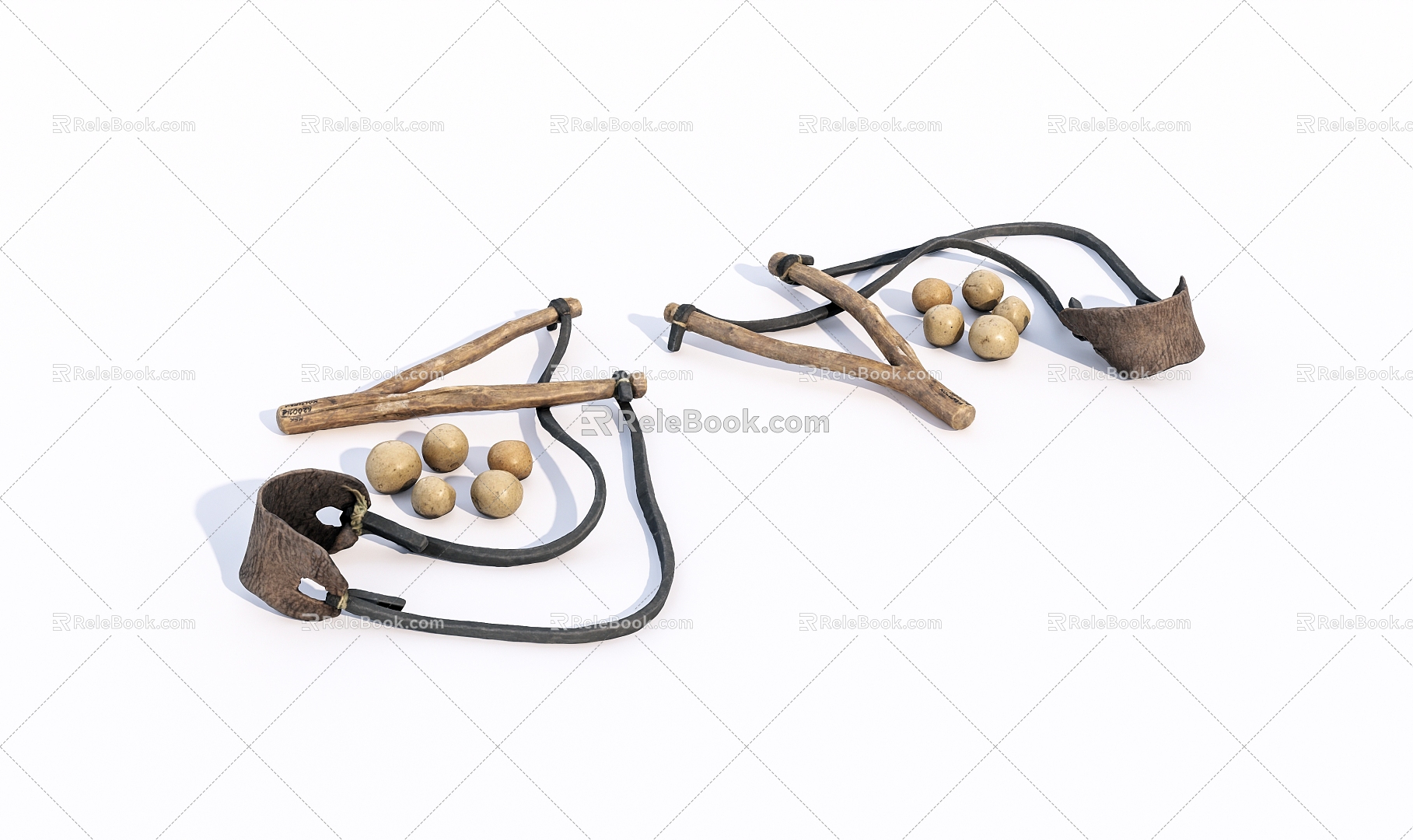 Old slingshot children's toys 3d model