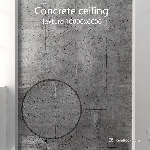 Concrete Wall Texture Design With Black Circular Ring And Seam Patterns 3d model 