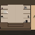 Middle Style Bookcase Bookshelf 3d model