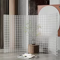Modern partition glass brick partition 3d model