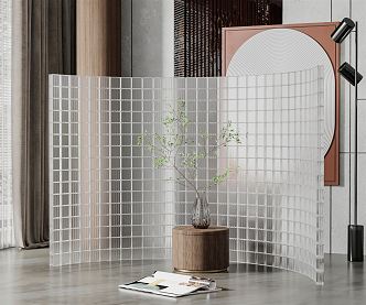 Modern partition glass brick partition 3d model