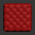 Elegant Red Cube Shaped Furniture Piece With Quilted Surface Pattern Design 3d model