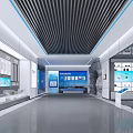 Modern Corporate Exhibition Hall With Product Showcases Digital Displays And Spacious Layout