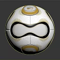 Soccer Shaped Food Dessert With White Yellow Black Design And League Mogul Logo