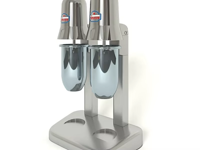 Stainless Steel Double Cup Electric Kitchen Blender With Modern Design 3d model