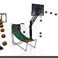 Outdoor Recreational Playground Equipment Featuring Basketball Hoop Trampoline And Balls