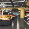 Bright Modern Supermarket Interior With Fresh Fruit Vegetable And Beverage Displays