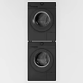 Sleek Black Stacked Front Load Washing Machines For Modern Home Laundry Setup 3d model