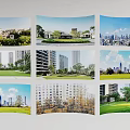 Urban Scenery With Modern Buildings Green Parks And Blue Sky Landscapes