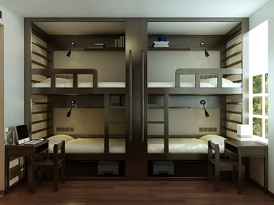 Dormitory Quadruple Bed Hop-up Apartment 3d model