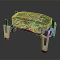 Futuristic Mobile Platform With Black Body Transparent Top And Mechanical Legs