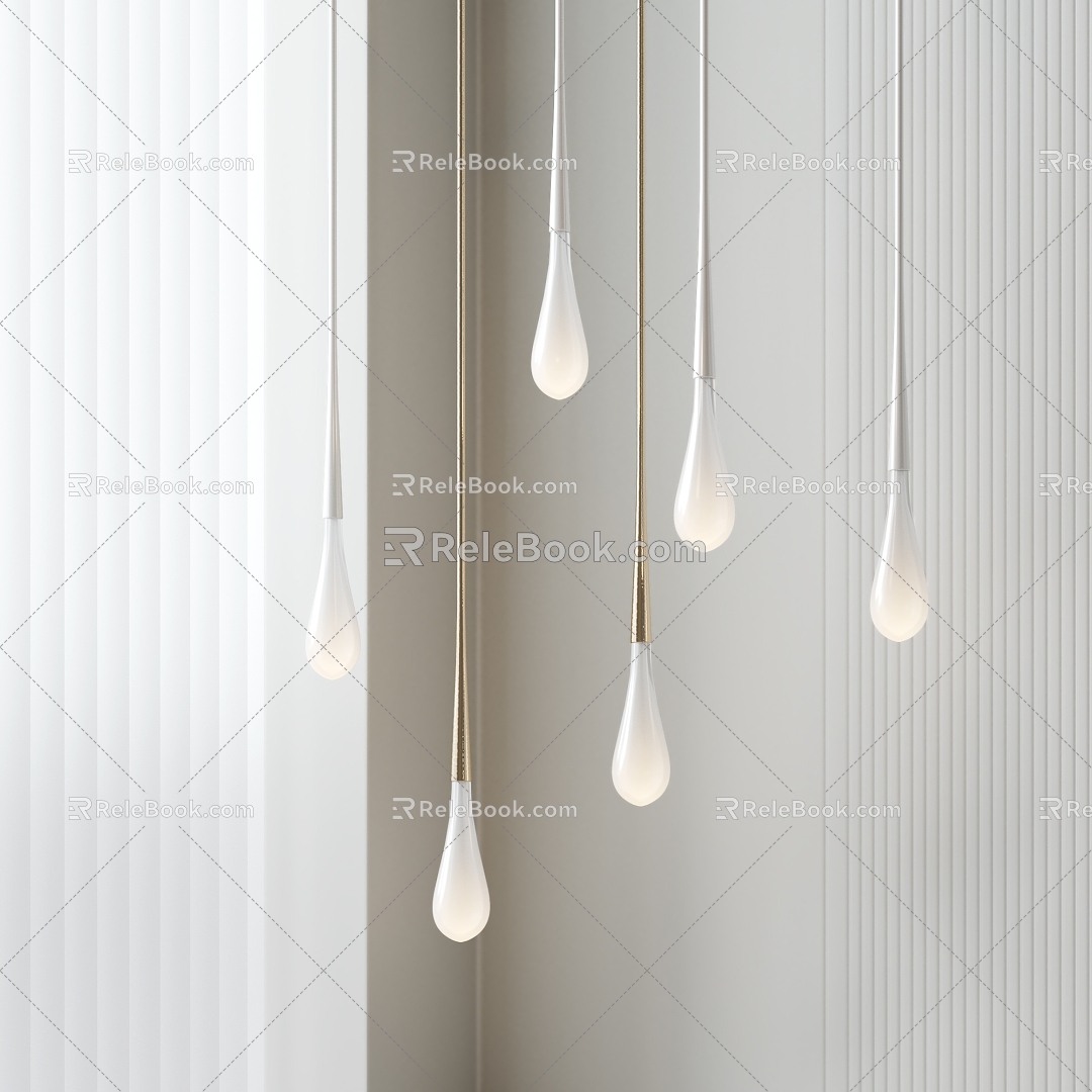 Italian Minimalist Chandelier Stair Chandelier Multi-head Chandelier Glass Chandelier Bedside Chandelier 3d model