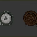 Industrial Mechanical Equipment With Green And Rusty Metal Components