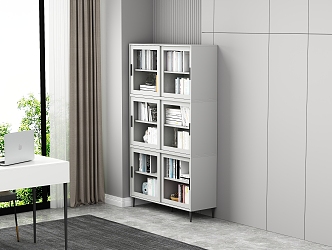 Modern Bedroom Study Bookcase 3d model