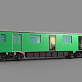 Green Subway Train Exterior Design With Windows Doors And Red Headlights