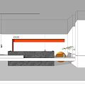 Modern reception desk 3d model