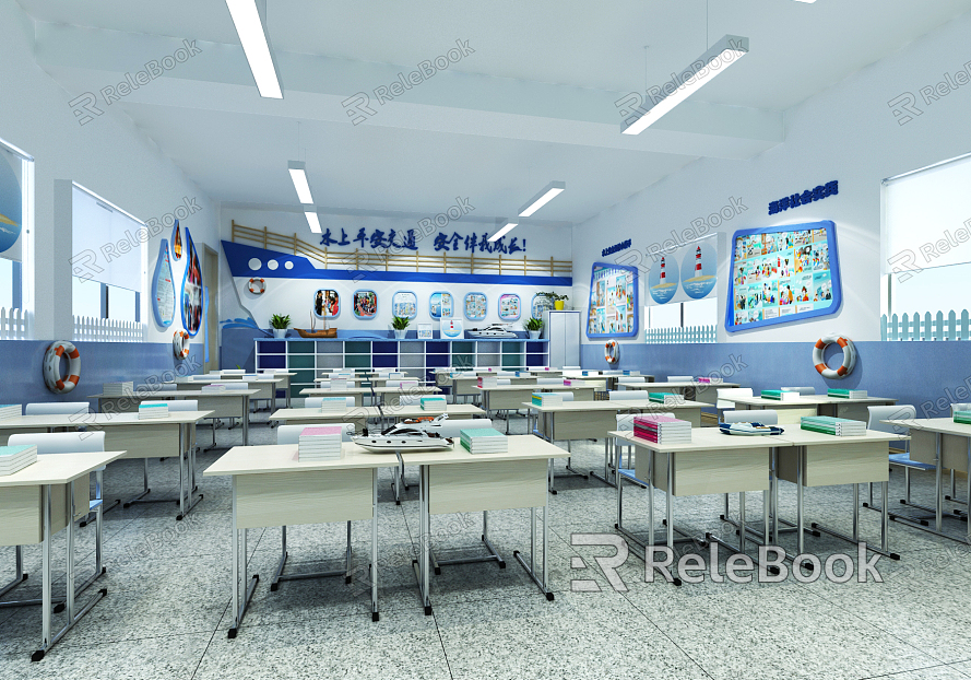 Modern Classroom School Classroom Ordinary Classroom model