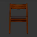 Modern Wooden Frame Leisure Chair With Gray Padded Seat And Straight Backrest