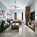 Modern Light Luxury Open Style Living Dining Space With Comfortable Sofas And Elegant Storage Cabinets