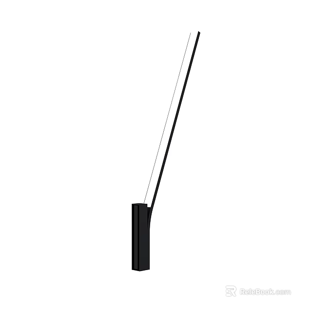 Modern Indoor Wall Light with Slim Black Design and White Lighting 3d model 