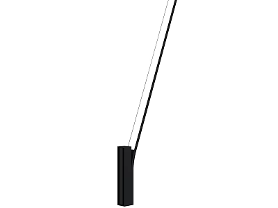 Modern Indoor Wall Light with Slim Black Design and White Lighting 3d model
