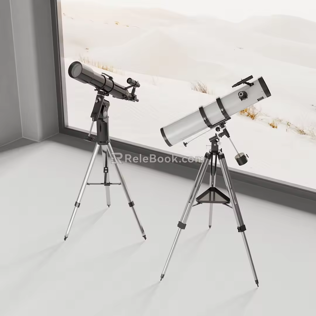 modern telescope astronomical telescope 3d model