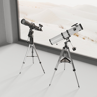 modern telescope astronomical telescope 3d model