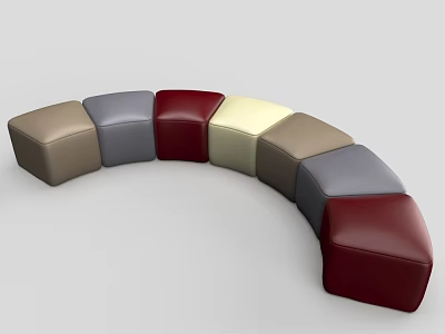 Modern Multiplayer Sofa Curved Sofa Casual Sofa 3d model