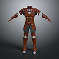 Brown Fantasy Armor Design With Metallic Accents And Leather Details