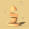 Life Art Ornaments Egg Shell 3d model