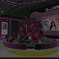 Pink Butterfly Shaped Art Installation With CHUBBY Text Ice Cream And Rainbow For Kids Exhibition