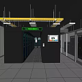 server room network equipment weak current box server cabinet database information center 3d model
