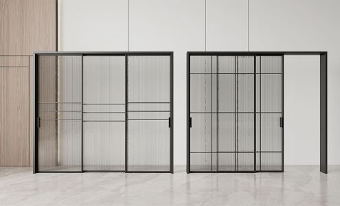 Modern sliding door sliding door combination 3d model