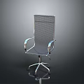 Modern Ergonomic Office Chair Featuring Mesh Back Metal Armrests And Swivel Base On Wheels