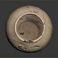 Ancient Terracotta Pottery Jar With Cracked Surface Broken Rim And Handcrafted Texture