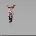 Colorful Winged Character With Pink Outfit And Rainbow Details