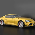 Yellow Sports Car With Sleek Design Black Roof And Red Brake Calipers
