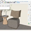 Modern Accent Chairs in Indoor Living Space With Wooden Side Table Vase and Book Decor