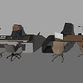modern office desk and chair 3d model
