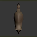 Low Poly 3D Raccoon Model With Brown Color Striped Tail And Distinct Facial Features