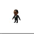 Cartoon Character Dolls In Formal Suit With Tie Front And Back Views