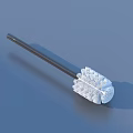 Practical Bathroom Accessory Toilet Brush With Black Handle White Patterned Head For Effective Cleaning 3d model