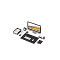 Stylish Office Wall Decor With Scenic Landscape Artwork And Modern Desktop Setup
