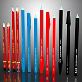 Modern Design Assorted Color Pens With Red Blue Black Options And Brand Logos