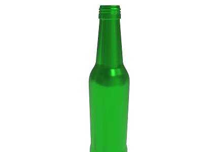 Green Metallic Bottle With Smooth Shiny Surface And Cylindrical Design 3d model