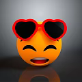 Cute Heart Shaped Sunglasses With Red Frame Emoji Style For Daily Accessory