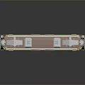 Brown And White Train Model With Detailed Carriages Roof Structures And Windows