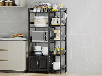 Modern Bathroom Cabinet Rack With Multi tier Storage Shelves For Organizing Essentials 3d model