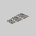 Stylish Square Rug With Abstract Intersecting Black Lines And Light Gray Surface 3d model